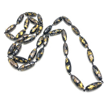 Load image into Gallery viewer, Pewter &amp; Gold Oval Painter Opera Necklace