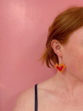 Load image into Gallery viewer, Fire Heart Emoji Acrylic Earrings