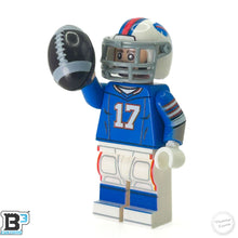 Load image into Gallery viewer, #17 QB Bills Football Player Minifig made using LEGO parts - B3 Customs