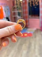 Load image into Gallery viewer, Large Clear Gem Titanium Ring