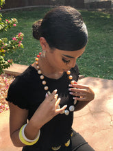 Load image into Gallery viewer, Scalloped Cream &amp; Rusts Lucite Beaded Carmen Necklace