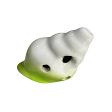 Load image into Gallery viewer, Handcrafted Lime Green Seashell Ceramic Ocarina – Musical Instrument