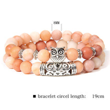 Load image into Gallery viewer, Aventurine Rosy Cheers With Lucky Owl Bracelet