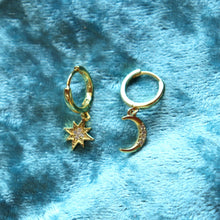 Load image into Gallery viewer, Elysian Moon and Star Charm Earrings