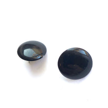 Load image into Gallery viewer, Black Shiny Retro Button Stud Earrings