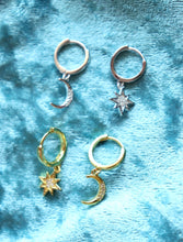 Load image into Gallery viewer, Elysian Moon and Star Charm Earrings