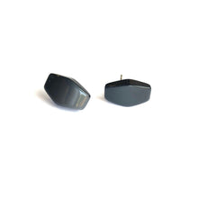 Load image into Gallery viewer, Black Moonglow Coffin Stud Earrings
