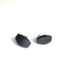 Load image into Gallery viewer, Black Moonglow Coffin Stud Earrings