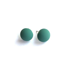 Load image into Gallery viewer, Teal Velvet Retro Button Stud Earrings