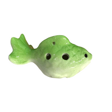 Load image into Gallery viewer, Ceramic Goldfish Ocarina Ocean Green