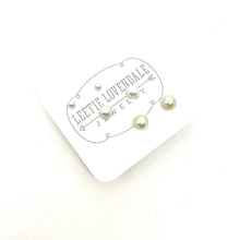 Load image into Gallery viewer, Cream Pearl Vintage Lucite Tiny Studs Set