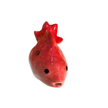 Load image into Gallery viewer, Ceramic Goldfish Ocarina Ocean Red