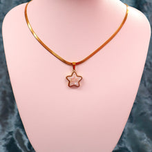 Load image into Gallery viewer, Titanium Pearl Star Charm Necklace