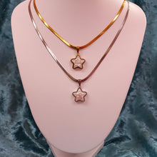 Load image into Gallery viewer, Titanium Pearl Star Charm Necklace