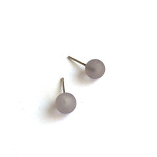 Load image into Gallery viewer, Grey Frosted Lucite Mini Ball Stud Earrings