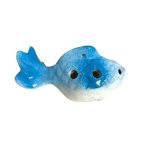 Load image into Gallery viewer, Ceramic Goldfish Ocarina Ocean Light Blue
