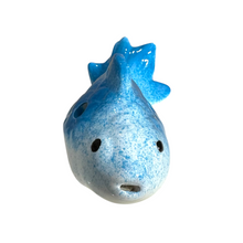 Load image into Gallery viewer, Ceramic Goldfish Ocarina Ocean Light Blue