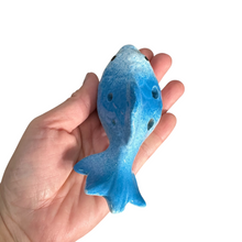 Load image into Gallery viewer, Ceramic Goldfish Ocarina Ocean Light Blue