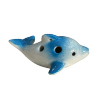 Load image into Gallery viewer, Ceramic Playful Dolphin Ocarina Sky