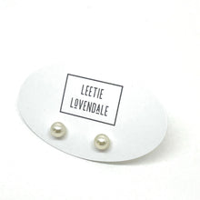 Load image into Gallery viewer, Vintage Cream Pearl Mini Stud Earrings
