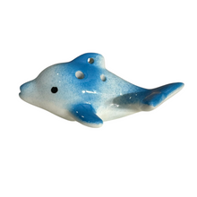 Load image into Gallery viewer, Ceramic Playful Dolphin Ocarina Sky