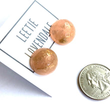 Load image into Gallery viewer, Peach &amp; Gold Metallic Dotted Marbled Retro Button Studs