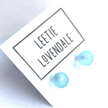 Load image into Gallery viewer, Turquoise Frosted Lucite Ball Stud Earrings