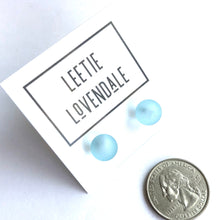 Load image into Gallery viewer, Turquoise Frosted Lucite Ball Stud Earrings
