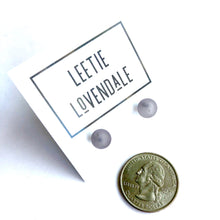 Load image into Gallery viewer, Grey Frosted Lucite Mini Ball Stud Earrings