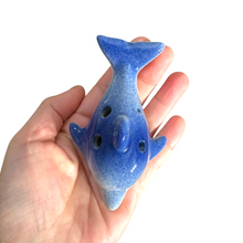 Load image into Gallery viewer, Ceramic Dolphin Ocarina Ocean Blue
