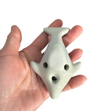 Load image into Gallery viewer, Ceramic Dolphin Ocarina Lime Green