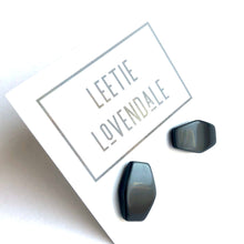 Load image into Gallery viewer, Black Moonglow Coffin Stud Earrings