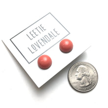 Load image into Gallery viewer, Dark Peach Small Retro Button Stud Earrings