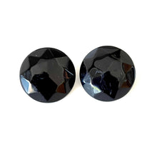 Load image into Gallery viewer, Black Faceted Trudy Lucite Button Stud Earrings