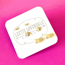 Load image into Gallery viewer, Cream Pearl Vintage Lucite Tiny Studs Set