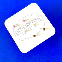 Load image into Gallery viewer, Lavender Cream and Coffee Tiny Studs Earrings Set