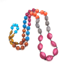 Load image into Gallery viewer, Cranberry Grey &amp; Copper Rope Necklace