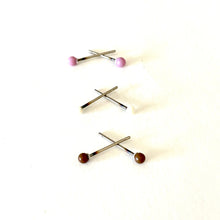 Load image into Gallery viewer, Lavender Cream and Coffee Tiny Studs Earrings Set