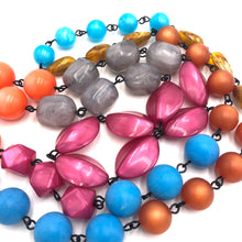 Load image into Gallery viewer, Cranberry Grey &amp; Copper Rope Necklace