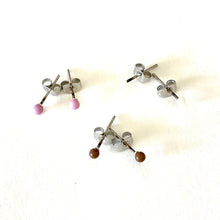 Load image into Gallery viewer, Lavender Cream and Coffee Tiny Studs Earrings Set
