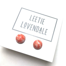 Load image into Gallery viewer, Speckled Salmon Small Retro Button Stud Earrings