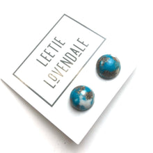 Load image into Gallery viewer, Turquoise Mosaic Small Retro Button Stud Earrings
