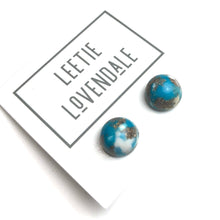 Load image into Gallery viewer, Turquoise Mosaic Small Retro Button Stud Earrings