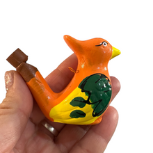 Load image into Gallery viewer, Clay Water Whistle Bird (Orange crest)