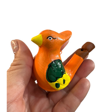 Load image into Gallery viewer, Clay Water Whistle Bird (Orange crest)