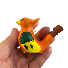 Load image into Gallery viewer, Clay Water Whistle Bird (Orange crest)