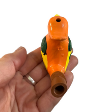 Load image into Gallery viewer, Clay Water Whistle Bird (Orange crest)