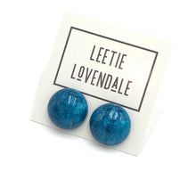 Load image into Gallery viewer, Aqua Capiz Lucite Stud Earrings *