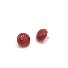 Load image into Gallery viewer, Deep Red Capiz Lucite Stud Earrings *