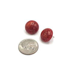 Load image into Gallery viewer, Deep Red Capiz Lucite Stud Earrings *